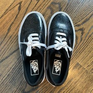 Black sparkle VANS worn once. Women size 6